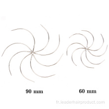 Aiguille de tissage de cheveux à coudre en forme de C pour la fabrication de perruques